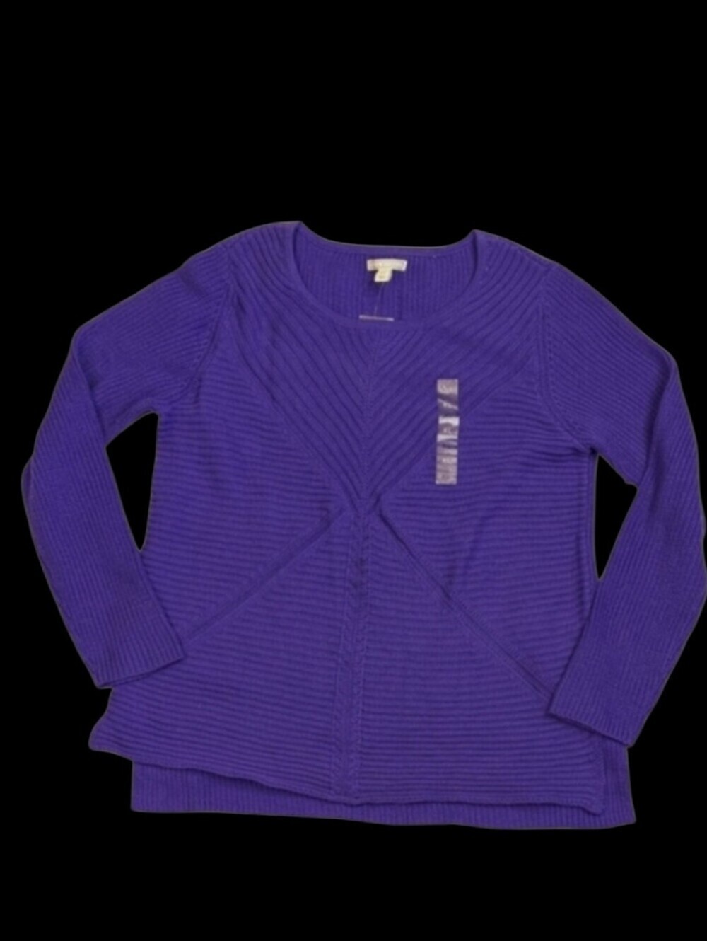 Dana Buchman Royal Purple Mixed Stitch Sweater